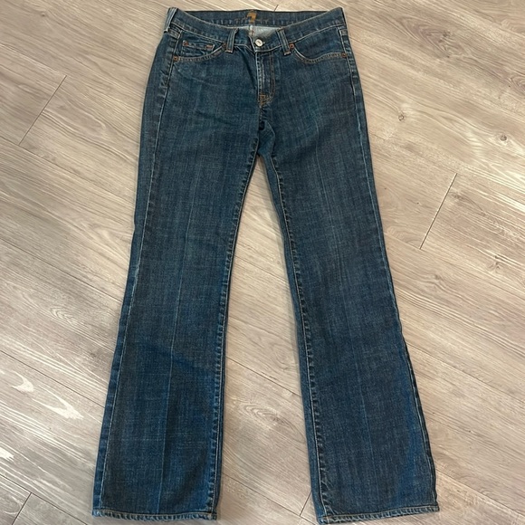 7 For All Mankind Denim - 7 For All Mankind Bootcut Jeans Dark Wash Low Rise Womens Sz 27